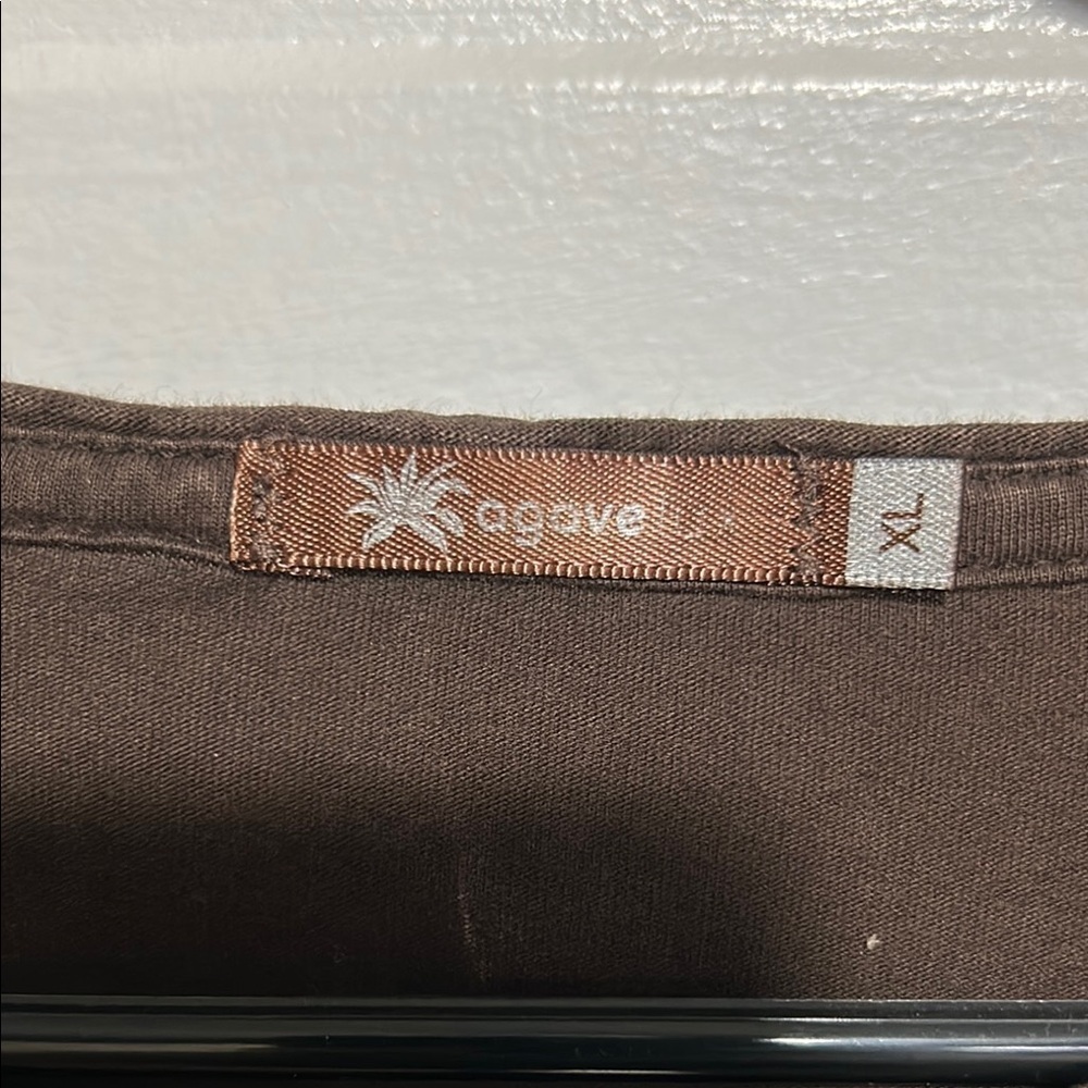 Agave Brown Long Sleeve Tee Classic Crew - Picture 2 of 5